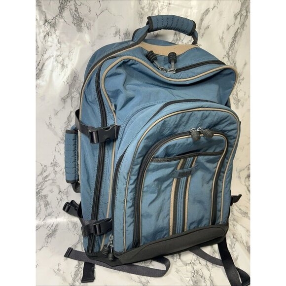 Vtg Hedgren Urban Gear Utility Pack Y2K Blue/Coal Luggage w Removable Backpack - Picture 13 of 13